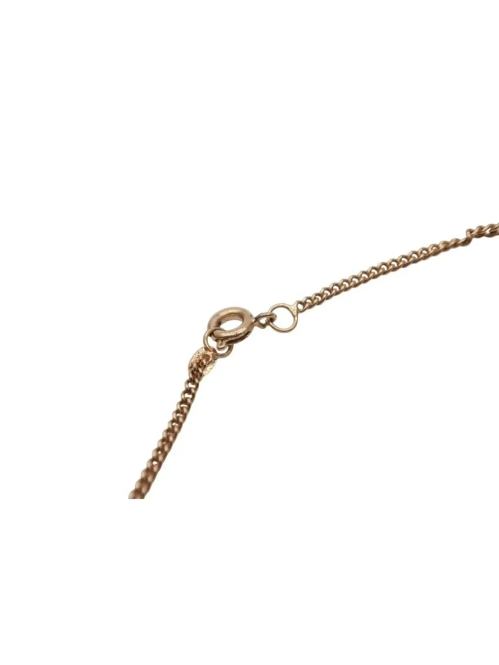 Chanel CC Logo Black Rhinestone Necklace Metal Gold
